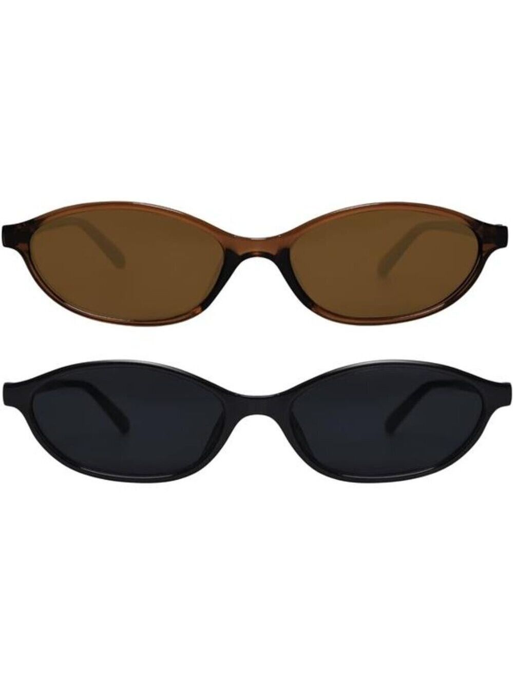 Retro Oval Cat Eye Sunglasses Women 90s Y2K Small Slim UV Protection Shades